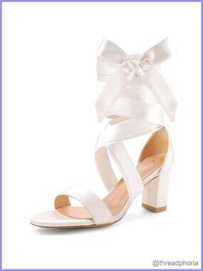Women's Strappy Chunky Heel Lace Up Open Toe Sandals